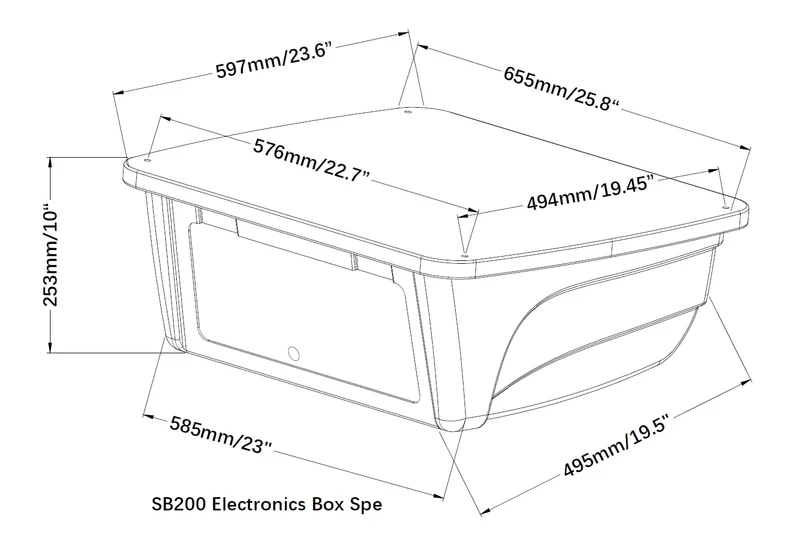 Universal T-Top Electronics Box Black SB200 Clamp on Overhead Center Console Boat Marine Storage by Raider Stryker