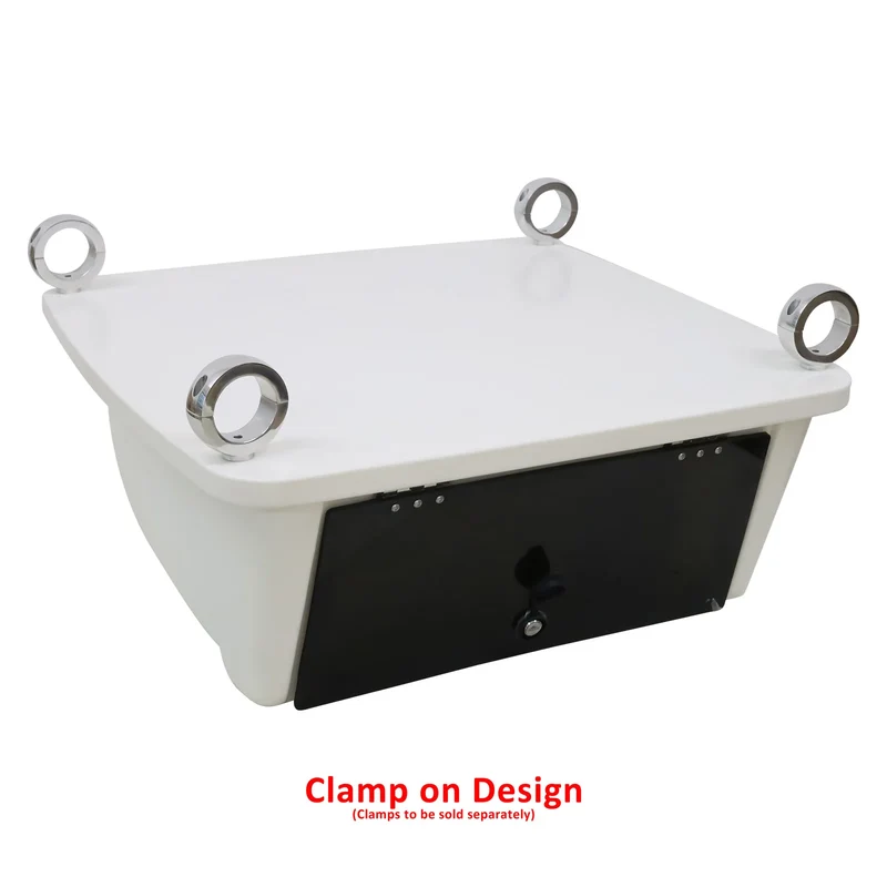 Universal T-Top Electronics Box SB200 Clamp on Overhead Center Console Boat Marine Storage Camps for 2",1.5",1.9" Tubing