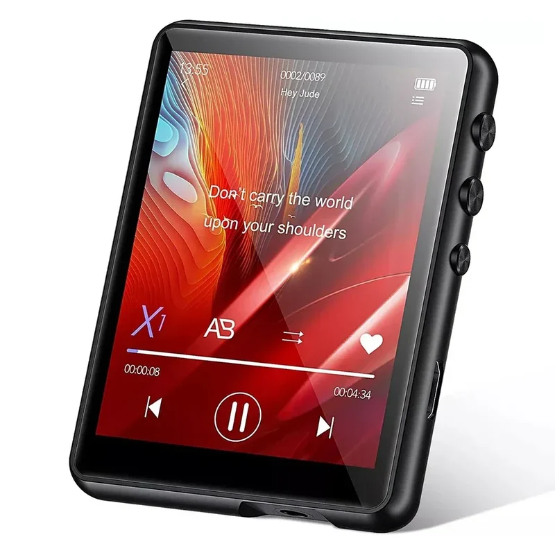 MP3 Player Bluetooth 5.4 Built-in Speaker Hi-Fi Music Player 2.4 Inch Touch Screen MP3 Walkman Video FM Radio Recording Camera