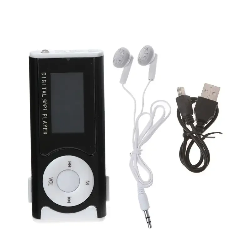 Mini Clip Floral Pattern Music MP3 Player 32GB Card With Micro SD TF Card Clip Design Digital Music Mini USB Cable + Earphone