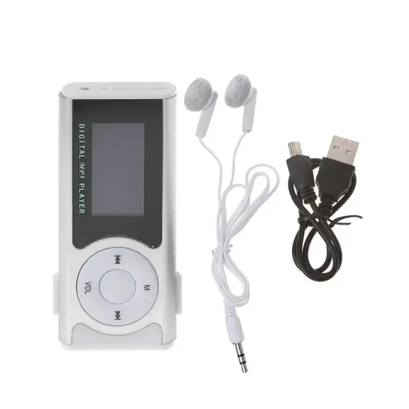 Mini Clip Floral Pattern Music MP3 Player 32GB Card With Micro SD TF Card Clip Design Digital Music Mini USB Cable + Earphone
