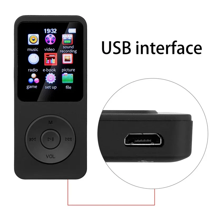 MP3 Player Outdoor Sports Fitness Mini Mp4/mp3 Support Bluetooth Lossless Hifi Music Player FM Radio Recorder Sport 128GB