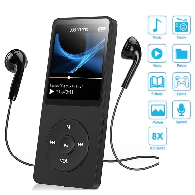Bluetooth MP4 MP3 Lossless Music Player TFT LCD Display Walkman E-book Support TF Card Audio Recorder lossless sound MP3 player
