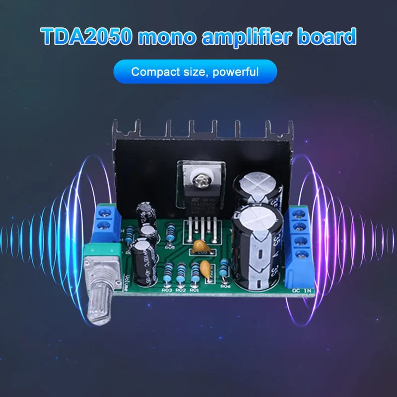 TDA2050 Mono Audio Power Amplifier Board 1-2A Stereo Amplifier Board 10-100W Audio Amplifier Output Module DC/AC 12-24V