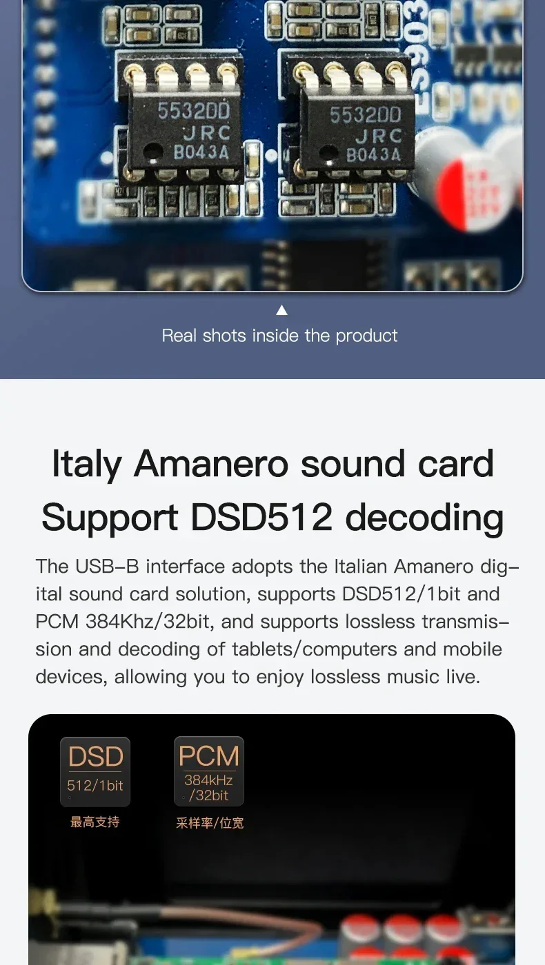 Flagship HIFI Digital Music Player ES9038Q2M DAC DSD512 Lossless Decoding Audio Decoder QCC5125 Bluetooth 5.1 AMANERO USB