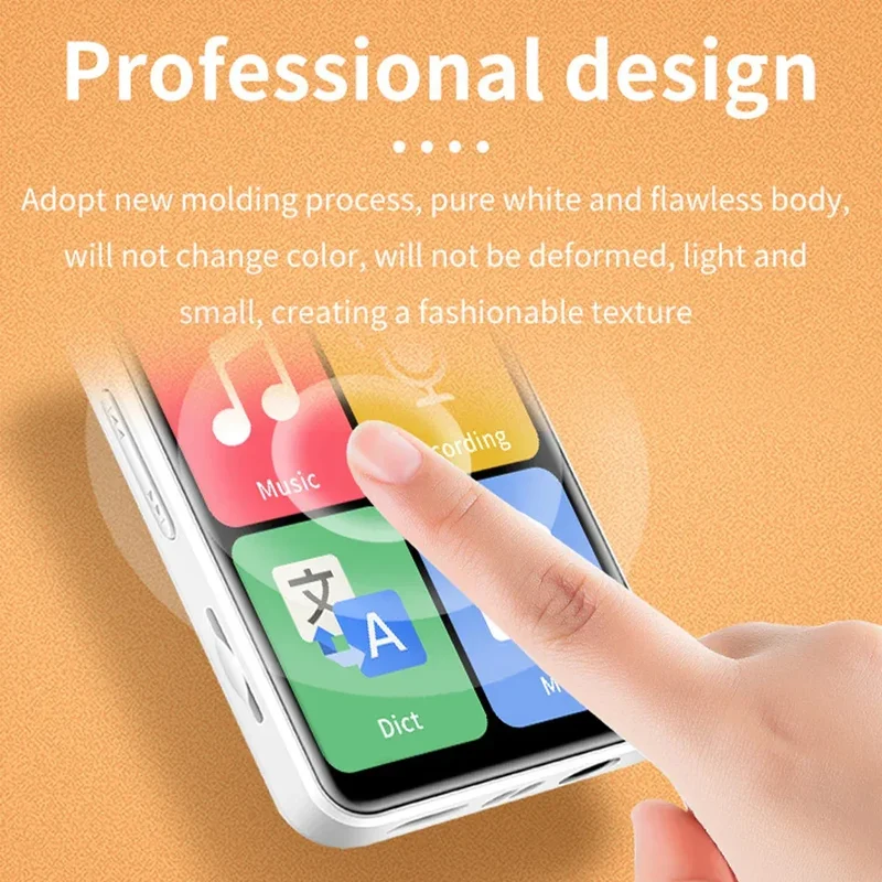 MP4 Player BT 5.0 Touch Screen Music Player Portable MP3 Player with Speakers FM Radio Recording E-Book 2-inch Screen