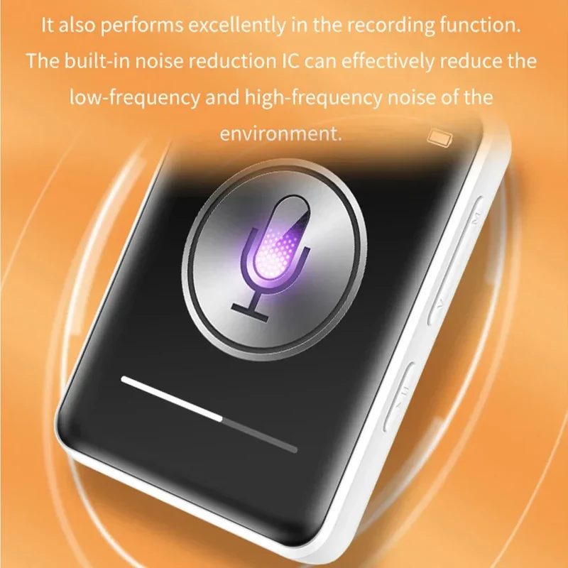 MP4 Player BT 5.0 Touch Screen Music Player Portable MP3 Player with Speakers FM Radio Recording E-Book 2-inch Screen