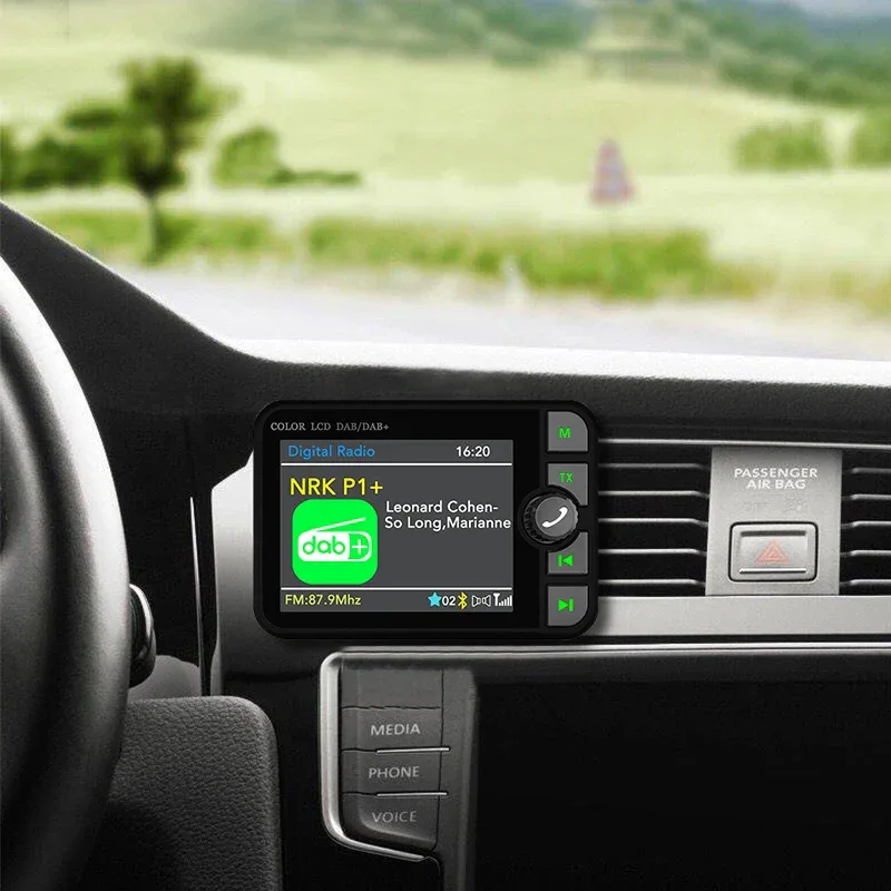 Stereo Digital Signal Broadcast Adapter DAB+ Receiver Digital Broadcast Bluetooth-compatible 5.0 Music Player Hands-free for Car
