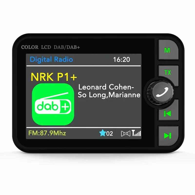 Stereo Digital Signal Broadcast Adapter DAB+ Receiver Digital Broadcast Bluetooth-compatible 5.0 Music Player Hands-free for Car