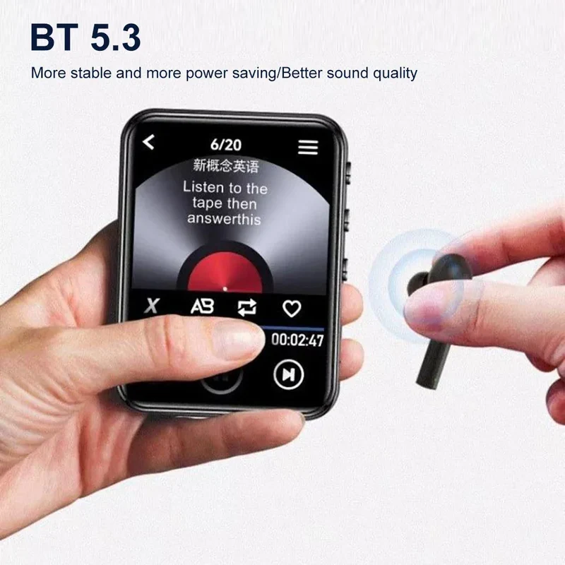 MP3 MP4 Player Full Touch Screen Lossless Music Player Bluetooth-Compatible HiFi MP4 Walkman with Speaker FM/E-book/Recorder