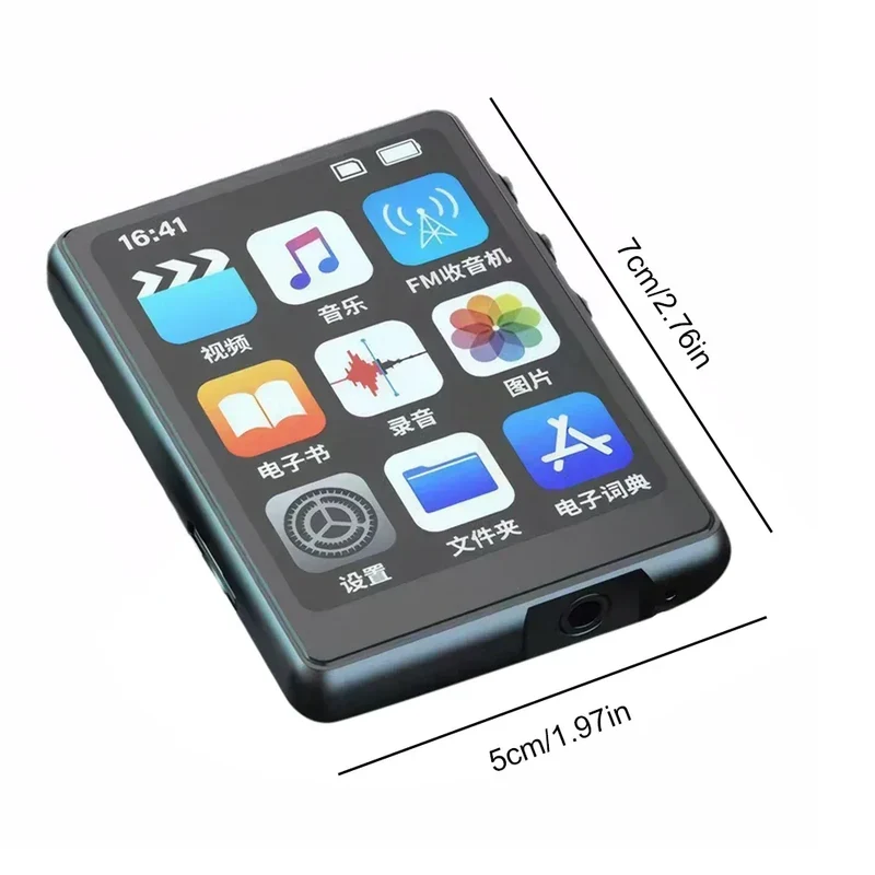 MP3 MP4 Player Full Touch Screen Lossless Music Player Bluetooth-Compatible HiFi MP4 Walkman with Speaker FM/E-book/Recorder