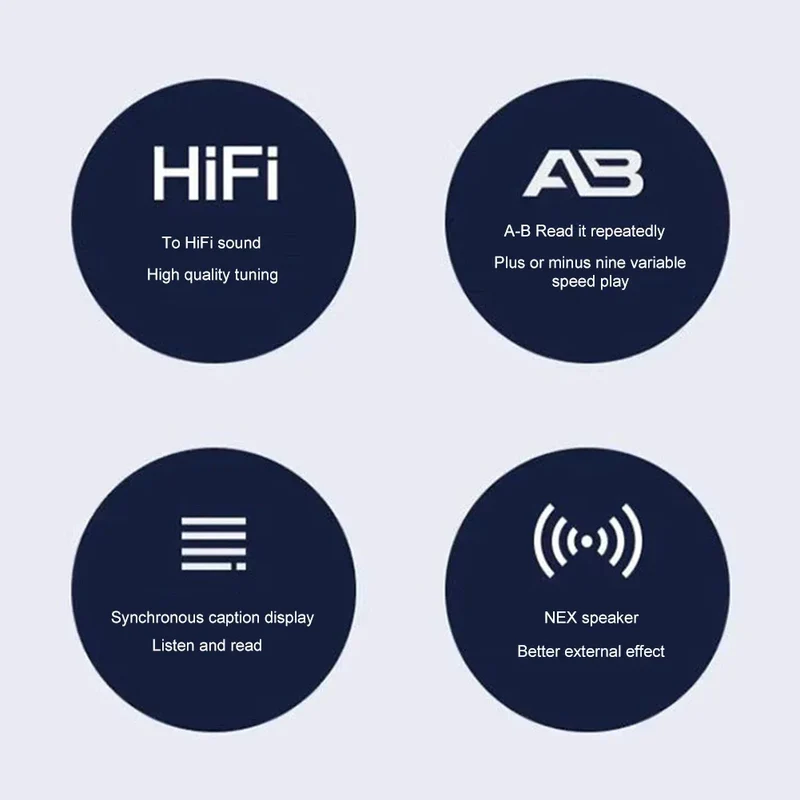 MP3 MP4 Player Full Touch Screen Lossless Music Player Bluetooth-Compatible HiFi MP4 Walkman with Speaker FM/E-book/Recorder