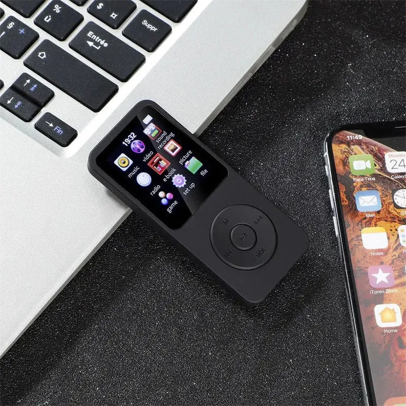 MP3 MP4 Player Bluetooth-Compatible5.0 Sports MP3 Player 1.8in Color Screen Music Stereo Player Gift for Kid