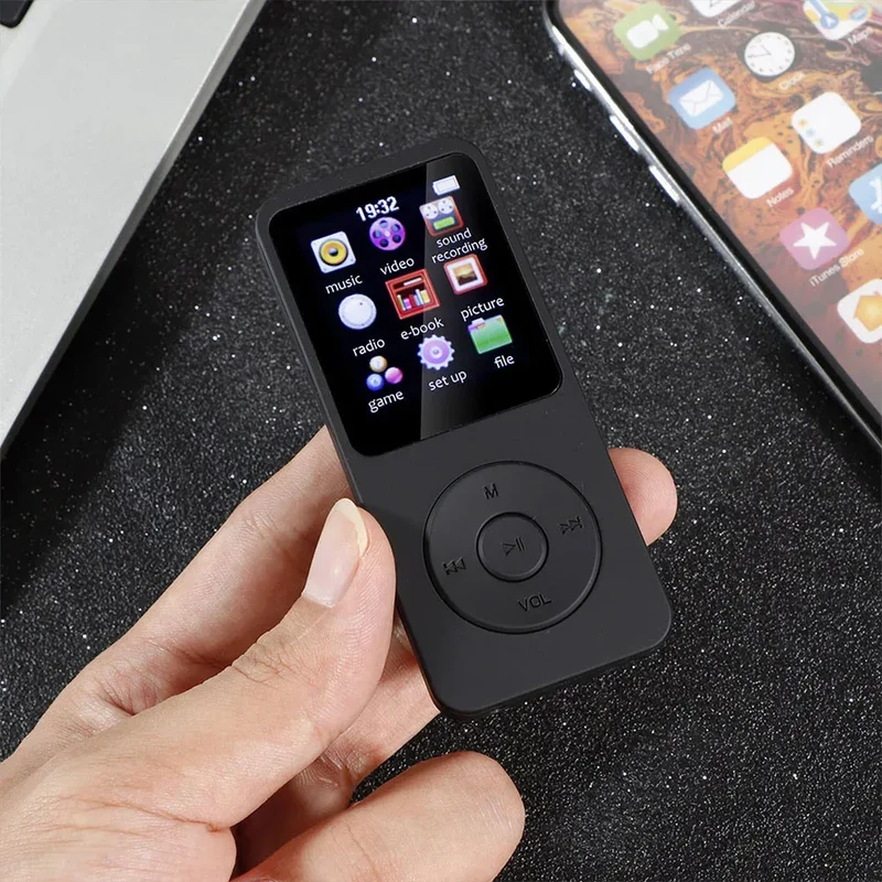 MP3 MP4 Player Bluetooth-Compatible5.0 Sports MP3 Player 1.8in Color Screen Music Stereo Player Gift for Kid