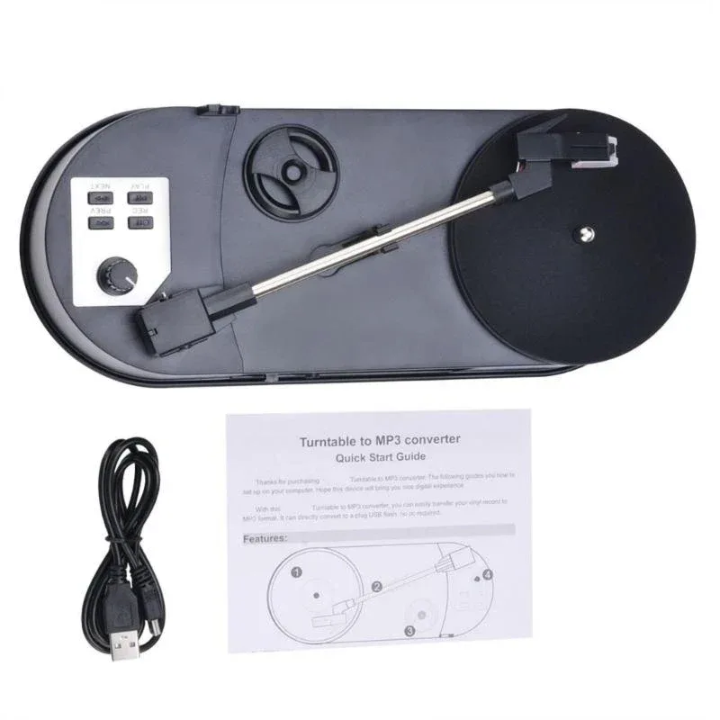 Mini Record Player Converts Recorder to MP3 with Speakers Turntable with USB MP3 Conversion Easy