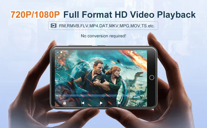MP3 Player with Bluetooth and WiFi，4" Touch Screen Music Player Android 9.0 MTK 8 Core，MP4 Player with Spotify，Audible，Deezer，Am