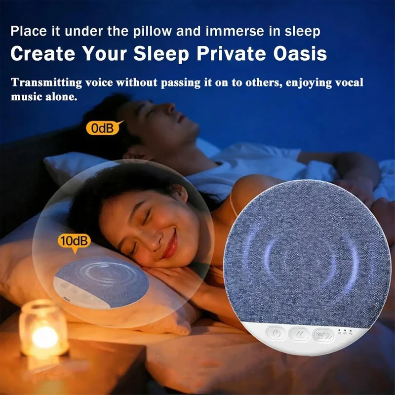 Bedroom Pillow Speaker Blue-tooth5.4 Under Pillow Sound Machine With White Noise Support 30/60/90 Min Timers Stereo Sound
