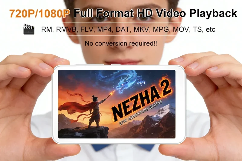 Famue BF12 4-inch 1080P MP4 Player, Android 10, Wi-Fi Bluetooth, YouTube Instagram Spotify Amazon Music Play Store Download