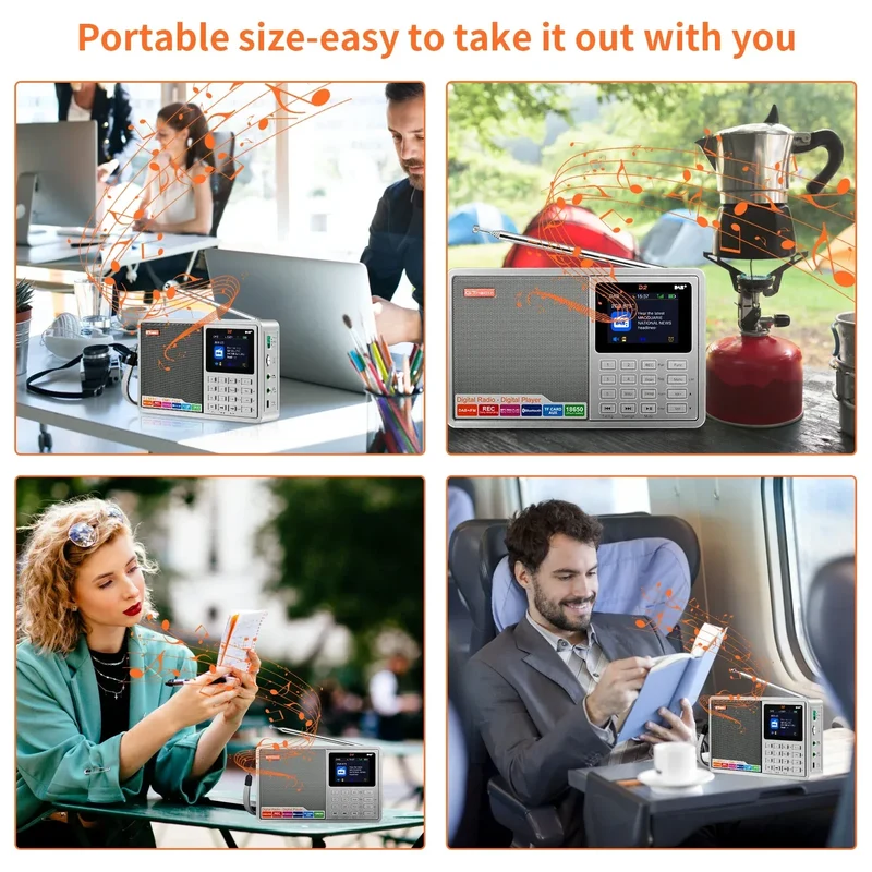 [Genuine]GTMEDIA D2 FM Radio Portable DAB Digital Bluetooth Speaker AUX IN TF Card Slot MP3 Player Recording Clock Alarm