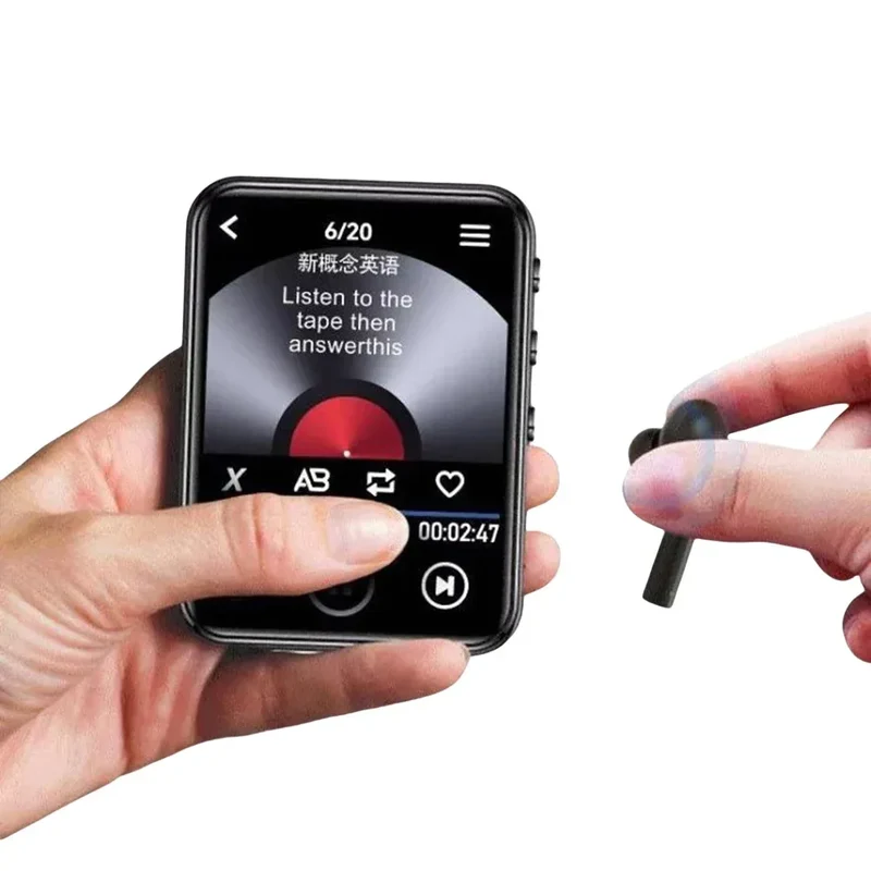 MP3 MP4 Player Lossless Music Player Full Touch Screen Bluetooth-Compatible HiFi MP4 Walkman with Speaker FM/E-book/Recorder