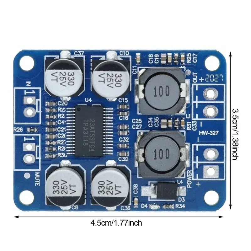 XH-M313 TPA3118 60W DC8-24V Mono Digital Audio Power Amplifier Board Amp Module Car Audio Amplifiers Operational Amplifier Chips