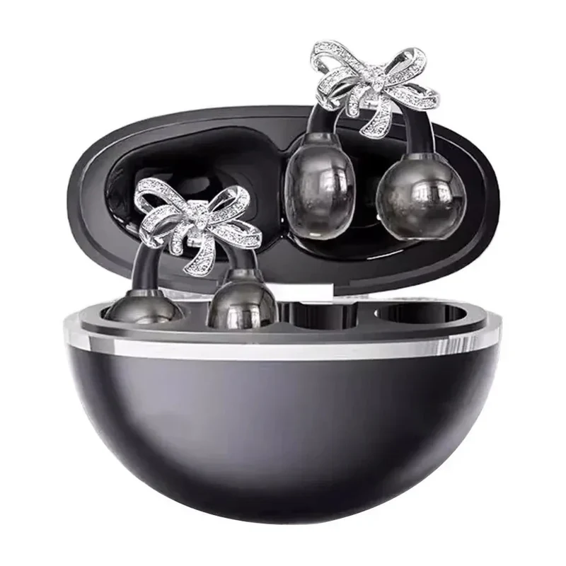 Vivo Clip-on Earbuds Wireless Bluetooth Open Ear Headphones with Detachable Crystal Bowknot Earrings For Sports Fitness Workouts