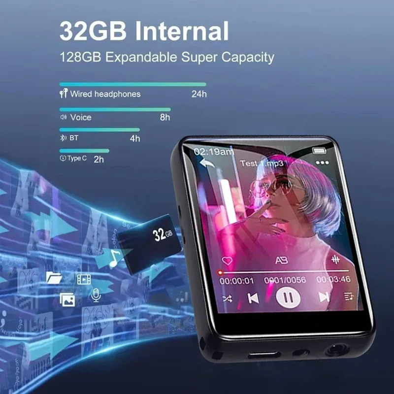 Internet WiFi MP4 Video Player International Android 8.1 MP3 Music Player Bluetooth Walkman Spotify Player/Pandora/Tidal/Deezer