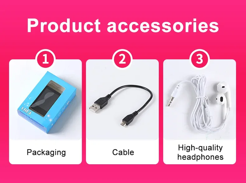Metal Full Screen 3.0-inch MP3 Music Player Bluetooth 5.0 External Play Mini Portable Walkman/FM/eBook/Recorder MP4 Touch Screen