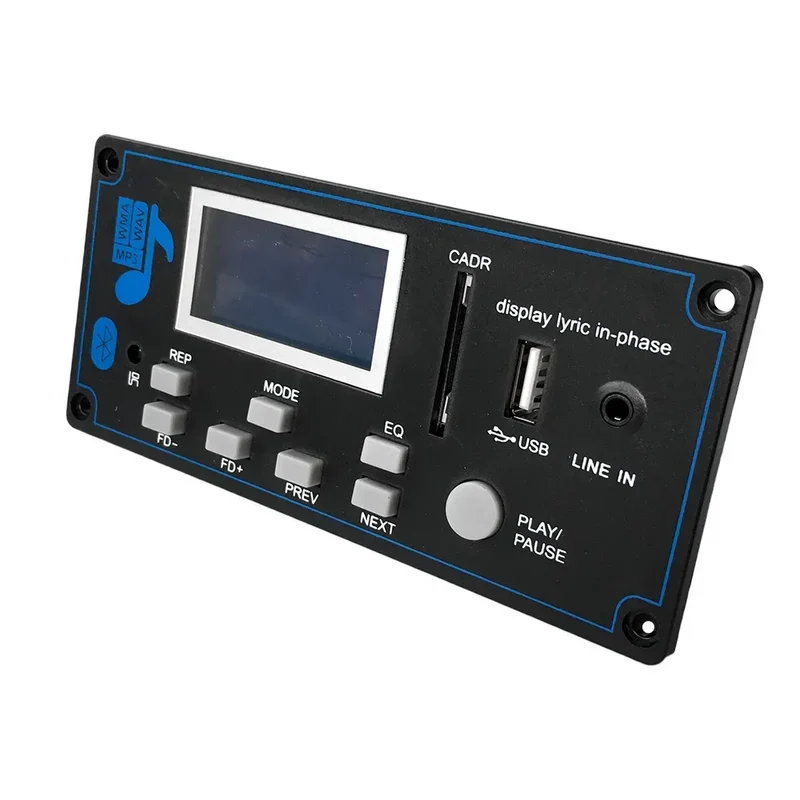 Bluetooth 12V LCD MP3 Decoder Board WAV WMA Decoding MP3 Rec Player Audio Module Support FM Radio AUX USB With Lyrics Display