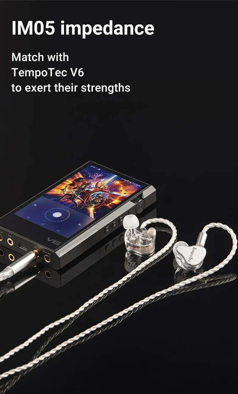 TempoTec IM01 Flathead 4.4mm earphones, IM05 3.5mm cable-detachable,0.78mm pin HiFi in-ear earphones 1DD+4BA