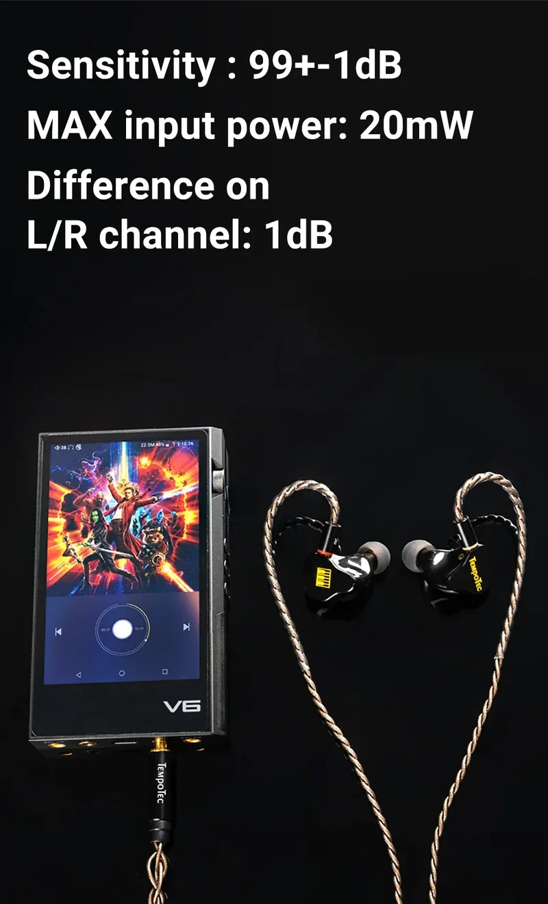 TempoTec IM01 Flathead 4.4mm earphones, IM05 3.5mm cable-detachable,0.78mm pin HiFi in-ear earphones 1DD+4BA
