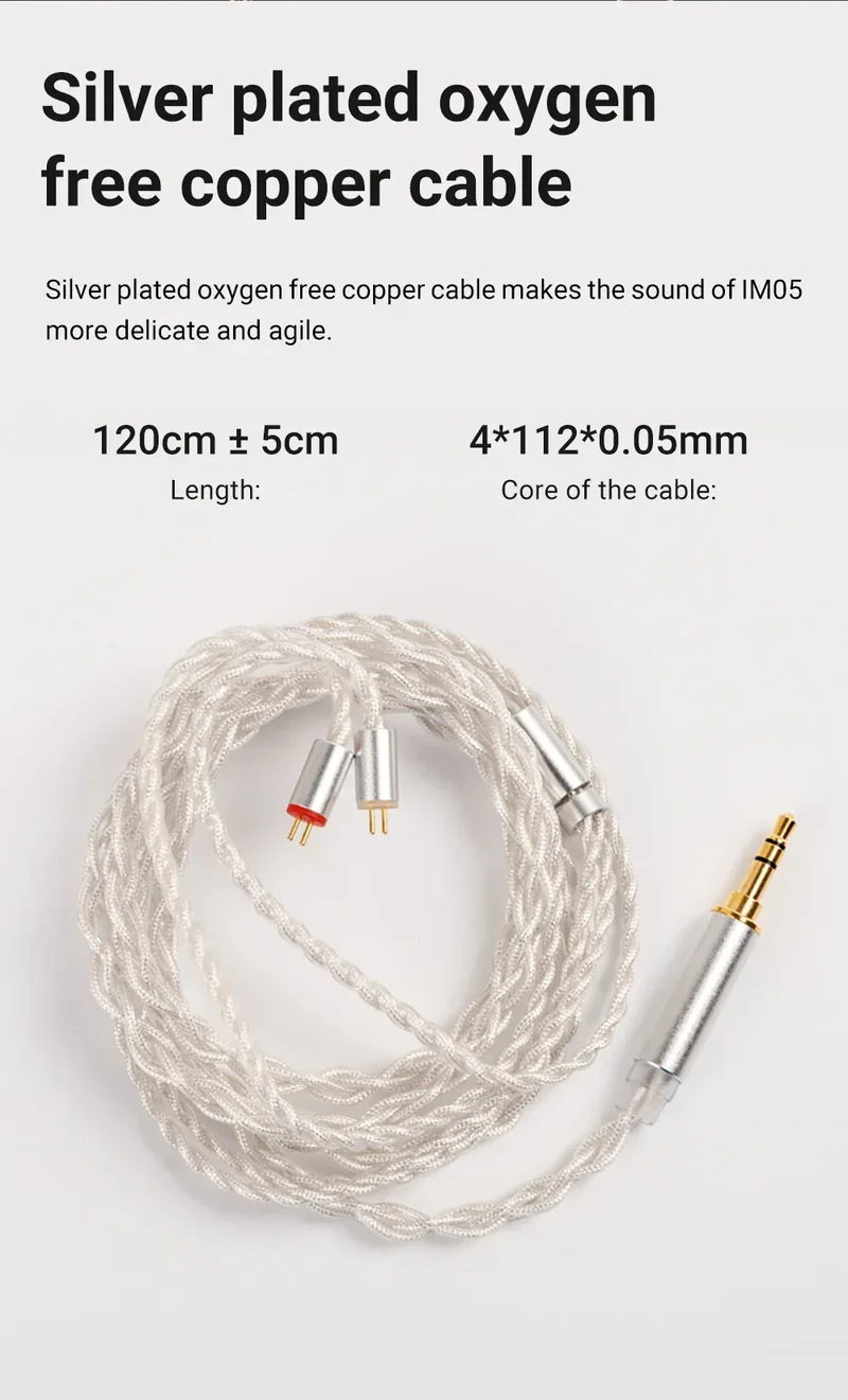 TempoTec IM01 Flathead 4.4mm earphones, IM05 3.5mm cable-detachable,0.78mm pin HiFi in-ear earphones 1DD+4BA