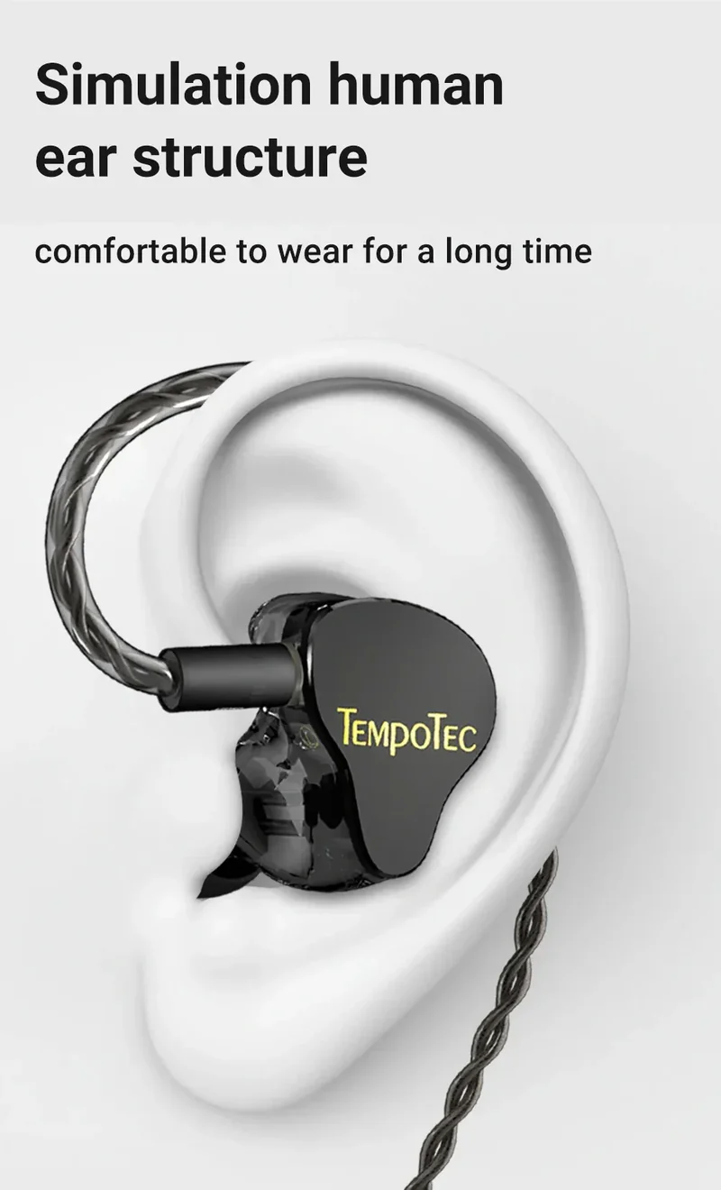 TempoTec IM01 Flathead 4.4mm earphones, IM05 3.5mm cable-detachable,0.78mm pin HiFi in-ear earphones 1DD+4BA