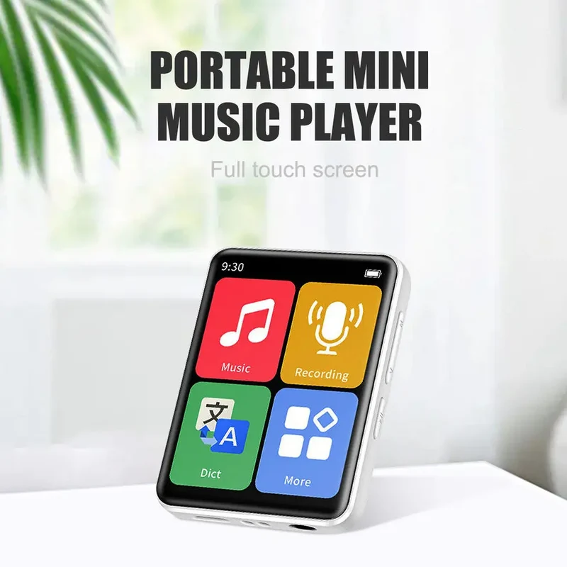 2024 New Portable MP4 MP3 Player Bluetooth 5.0 Clip Mini Walkman Student Full Touch Screen Sport Lossless HIFI Music FM Radio