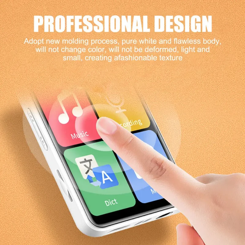 2024 New Portable MP4 MP3 Player Bluetooth 5.0 Clip Mini Walkman Student Full Touch Screen Sport Lossless HIFI Music FM Radio