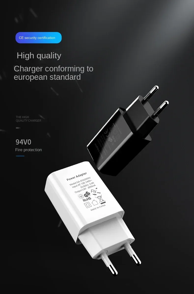 5V 2A EU Plug Adapter USB Wall Charger for Samsung iphone Xiaomi Mobile Phone Charger for ipad Universal Travel AC Power Charger