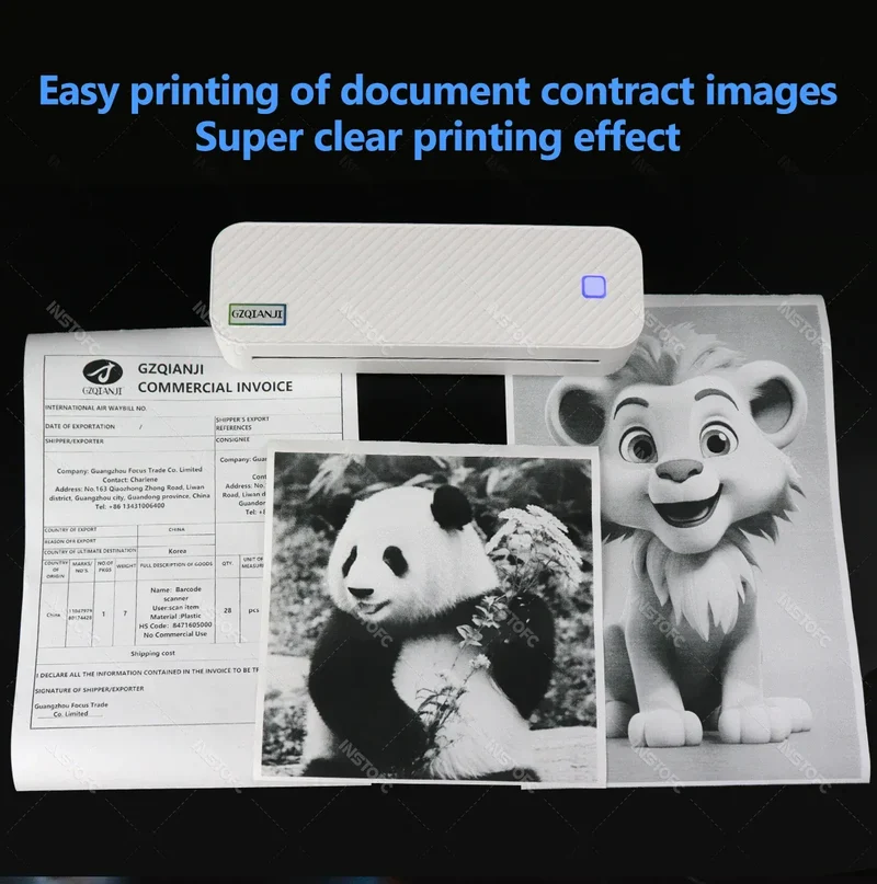 Wireless Mini A4 Thermal Printer Inkless Portable Bluetooth Mobile Phone Photo Document Printer For Office/Work/Home Use