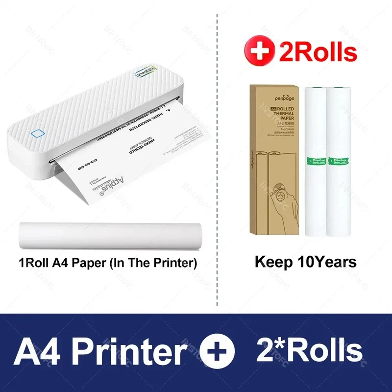 Wireless Mini A4 Thermal Printer Inkless Portable Bluetooth Mobile Phone Photo Document Printer For Office/Work/Home Use