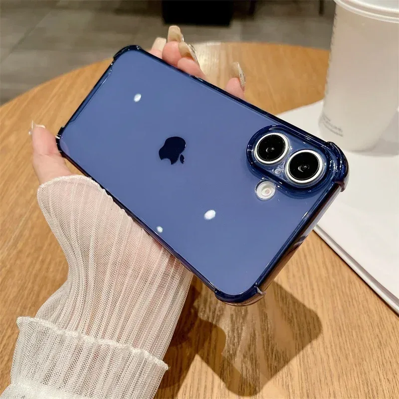 Luxury Jelly Clear Silicone Soft Case For iPhone 11 12 13 14 15 16 Pro Max 16 Plus Shockproof Protection Transparent Back Cover