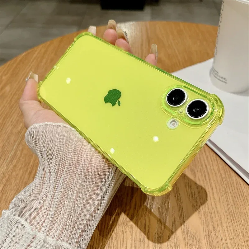 Luxury Jelly Clear Silicone Soft Case For iPhone 11 12 13 14 15 16 Pro Max 16 Plus Shockproof Protection Transparent Back Cover