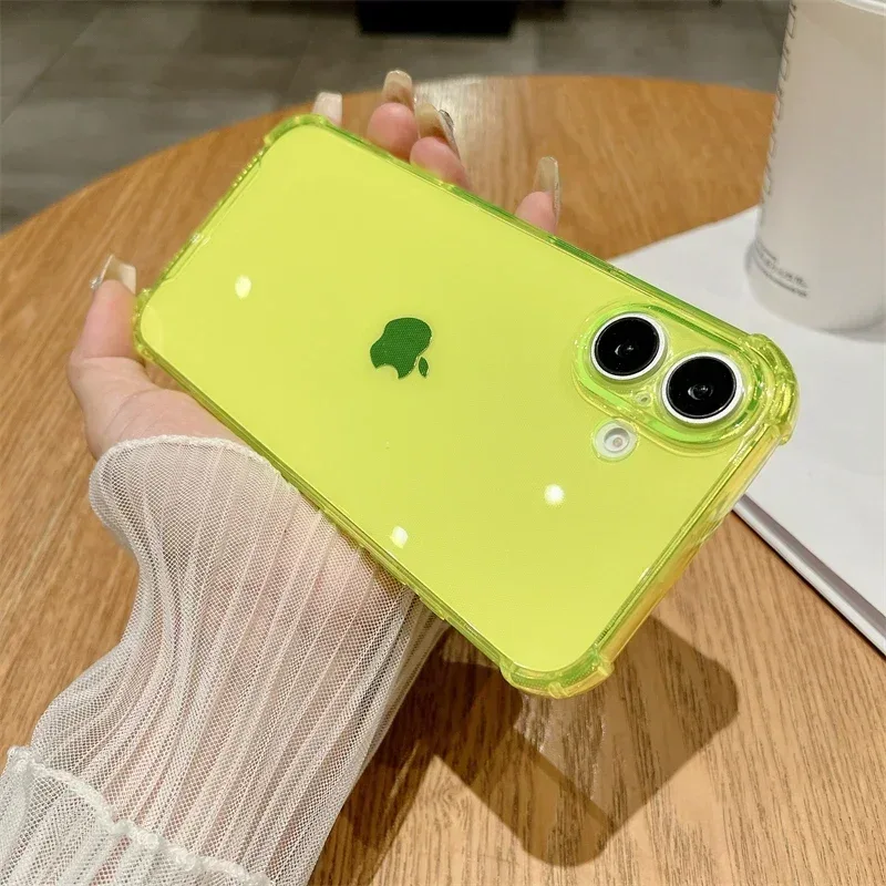 Luxury Jelly Clear Silicone Soft Case For iPhone 11 12 13 14 15 16 Pro Max 16 Plus Shockproof Protection Transparent Back Cover