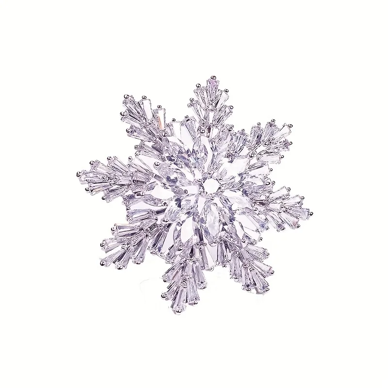 Exquisite and Elegant Snowflake Brooch Pin, Suitable for Men and Women, Fashionable Christmas Party Badge Accessory, Adding