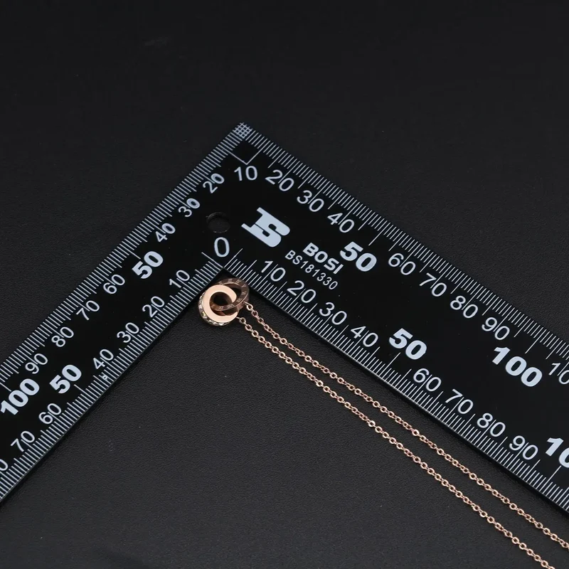 AAA Zircon Stone Stainless Steel Pendant Necklace Non-fading Simple Light Luxurious Clavicle Necklace for Women Gift
