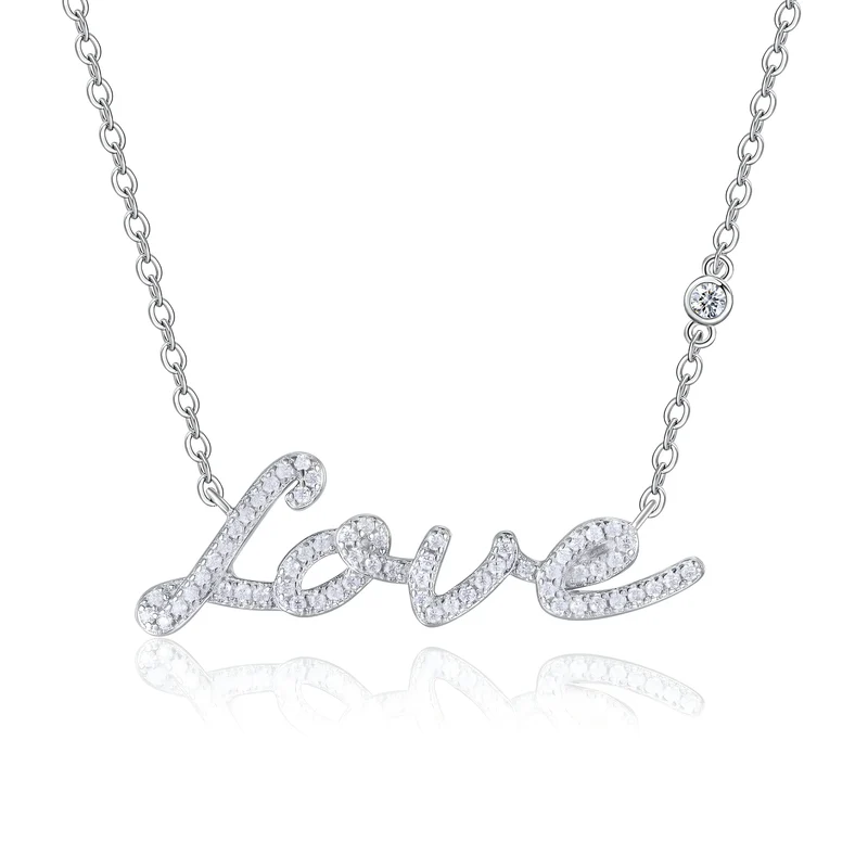 2025 Factory Price 925 Sterling Silver Jewelry Love Necklace Anniversary Gift for Women Moissanite Pendant Necklace
