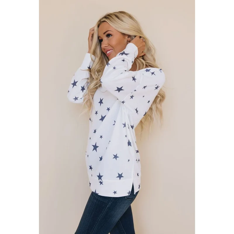 TD Dazzled Star Top for Women Elegant Blouses & Shirts