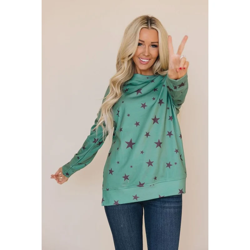 TD Dazzled Star Top for Women Elegant Blouses & Shirts
