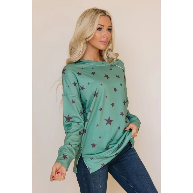 TD Dazzled Star Top for Women Elegant Blouses & Shirts