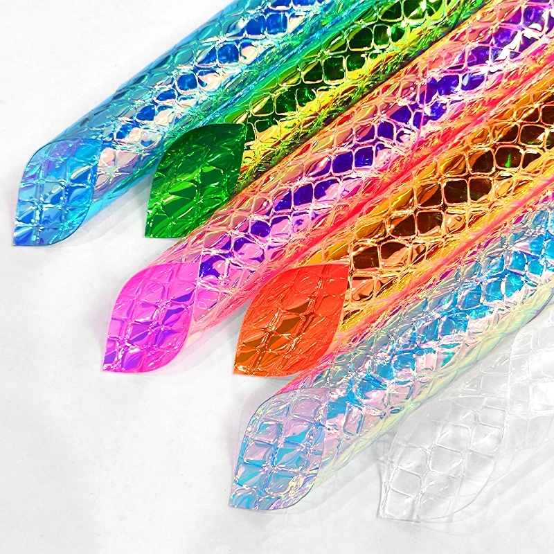30cmx135cm Roll Holographic Stone Embossed Pattern Faux Leather Leatherette Fabric Synthetic Leather for Making Bag Shoes Craft