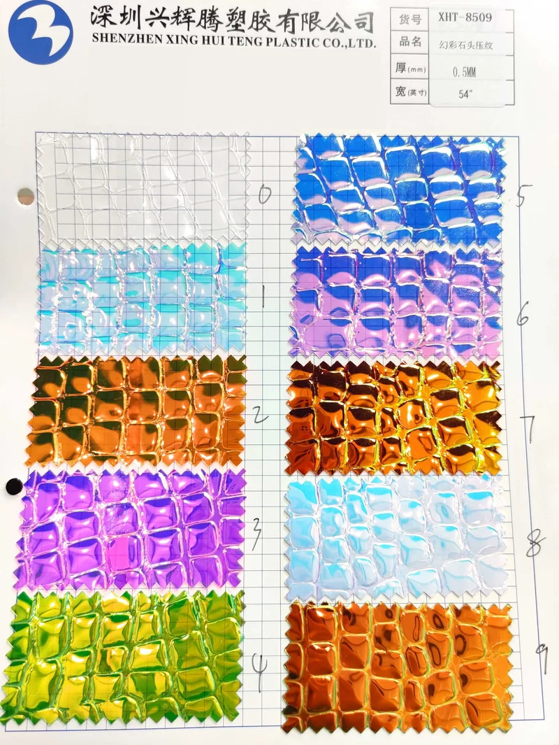 30cmx135cm Roll Holographic Stone Embossed Pattern Faux Leather Leatherette Fabric Synthetic Leather for Making Bag Shoes Craft