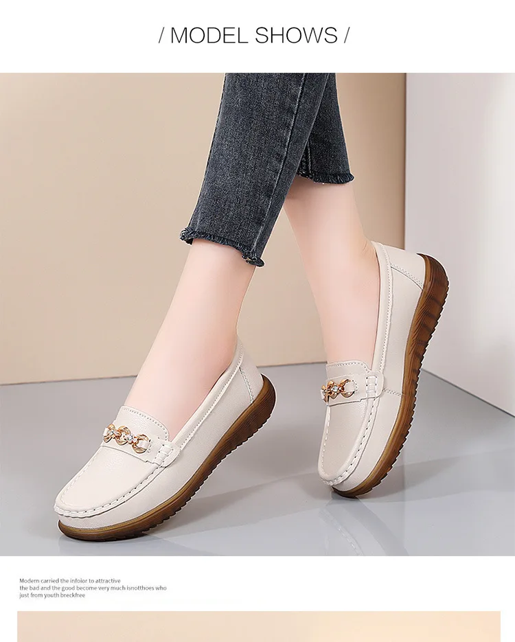 Autumn New Style Shallow Mouth Flat Shoes for Women Slip-on Flats Versatile Soft-Soled Comfortable Shallow Women's Shoes